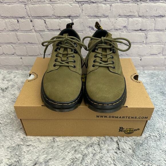 Doc Martens Reeder Olive Suede Lace Up Shoes NEW Women's 9 Men's 8 Unisex - Picture 3 of 8